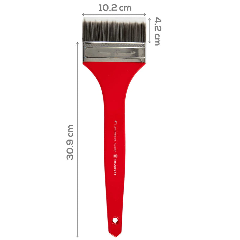 Gray Holcroft Long Handle Flat 4inch Red Brush Brushes