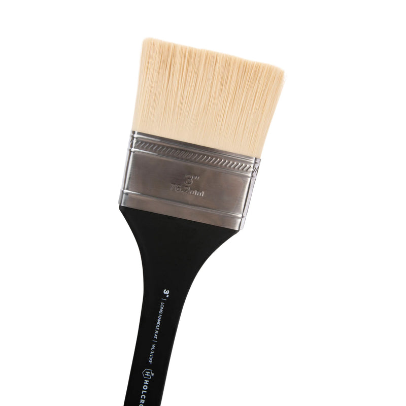 Wheat Holcroft Long Handle Flat 3inch Black Brush Brushes