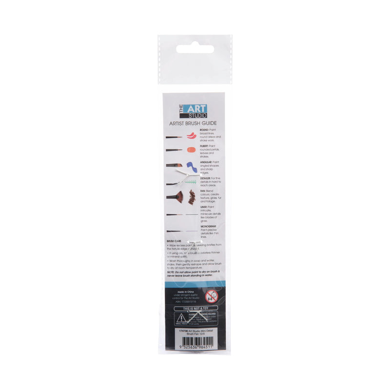 Light Gray The Art Studio Mini Detail Brush Fan 12 Brushes