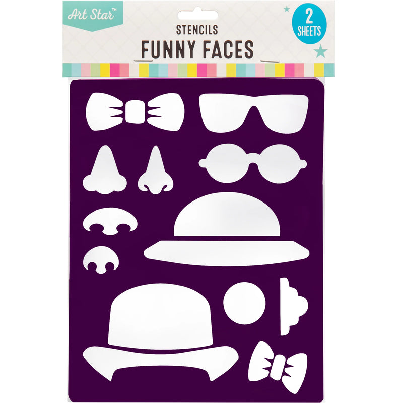 Art Star Stencils Funny Faces (2 Pack)
