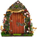 Dark Olive Green Urban Crafter Freestanding Opening Fairy Door 18.5x3x21cm Wood Crafts