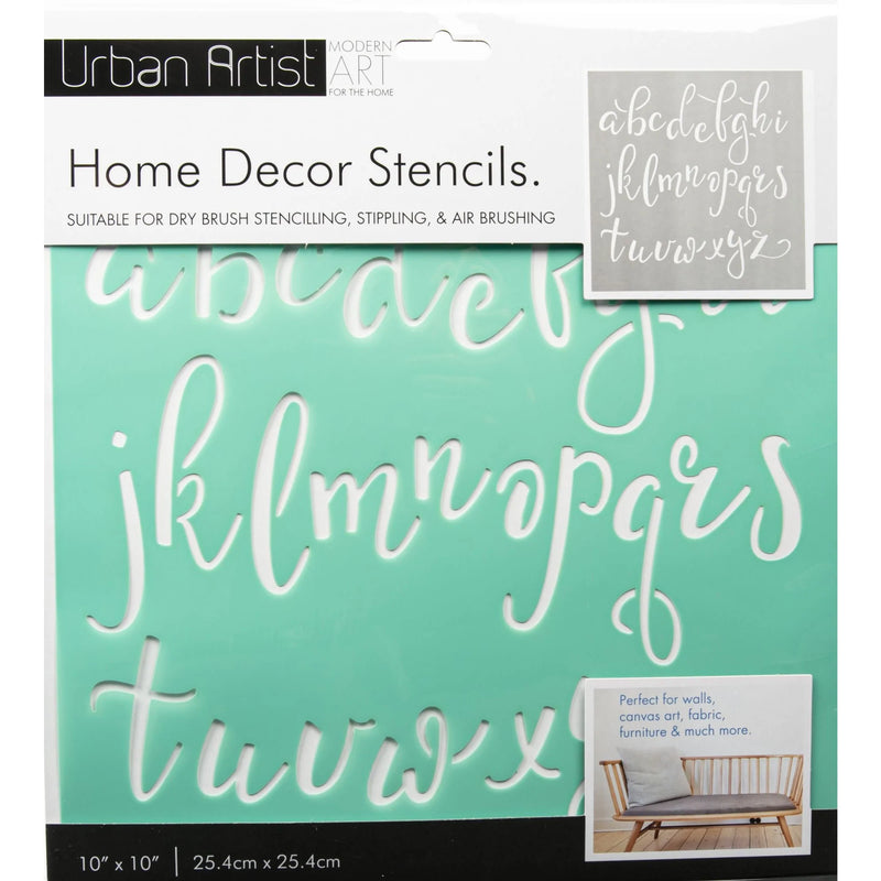 Medium Aquamarine Urban Artist Decorative Stencil Modern Calligraphy 25 x 25cm Stencils And Templates