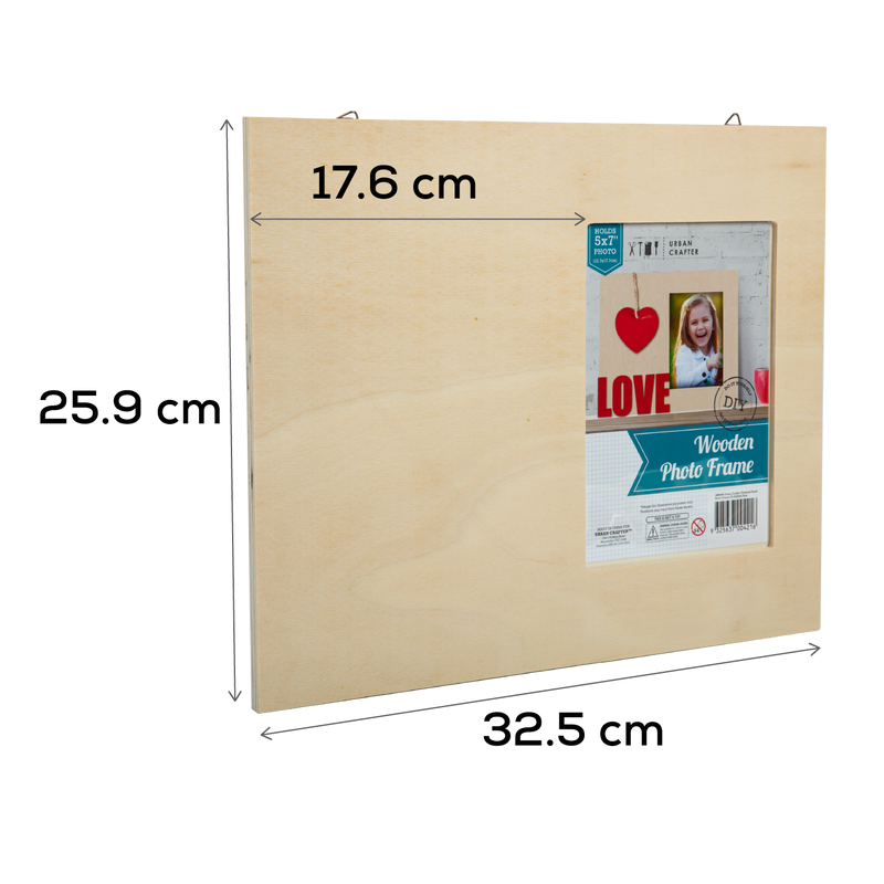 Gray Urban Crafter Plywood Panel Photo Frame 32.5x26 x0.9cm Frames