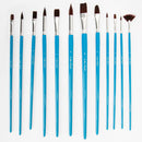 Light Sea Green Eraldo Taklon Acrylic Brush Set 12 Pack Brushes