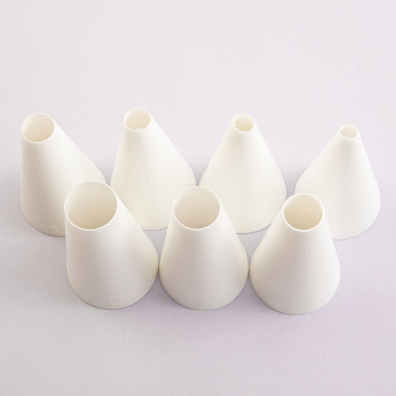 Light Gray Mondo Pastry Pipping  Decorating Nozzle Round Set Of 7 Cake Decorating Tools