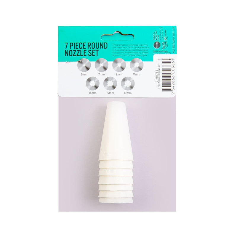Light Gray Mondo Pastry Pipping  Decorating Nozzle Round Set Of 7 Cake Decorating Tools
