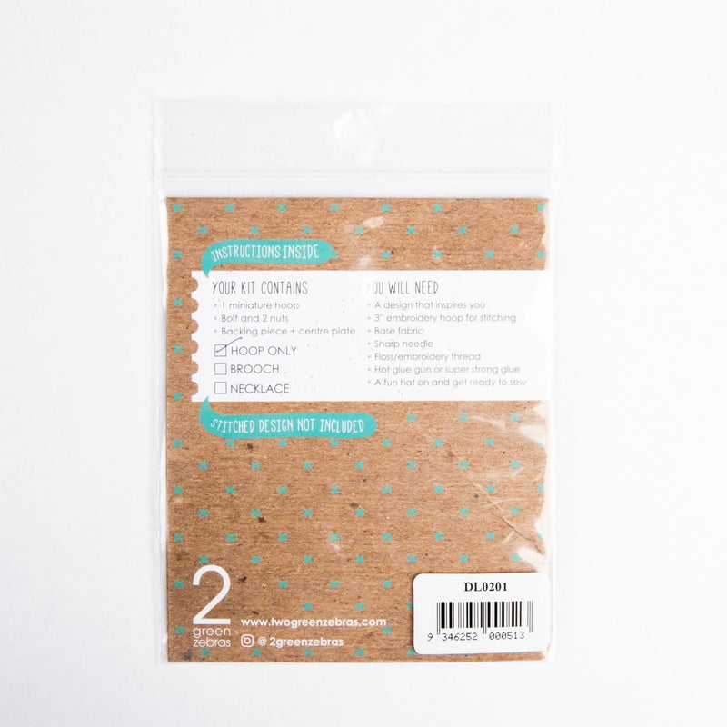 White Smoke Dandelyne Mini Embroidery Hoop-Acrylic White 4cm Needlework Hoops and Frames