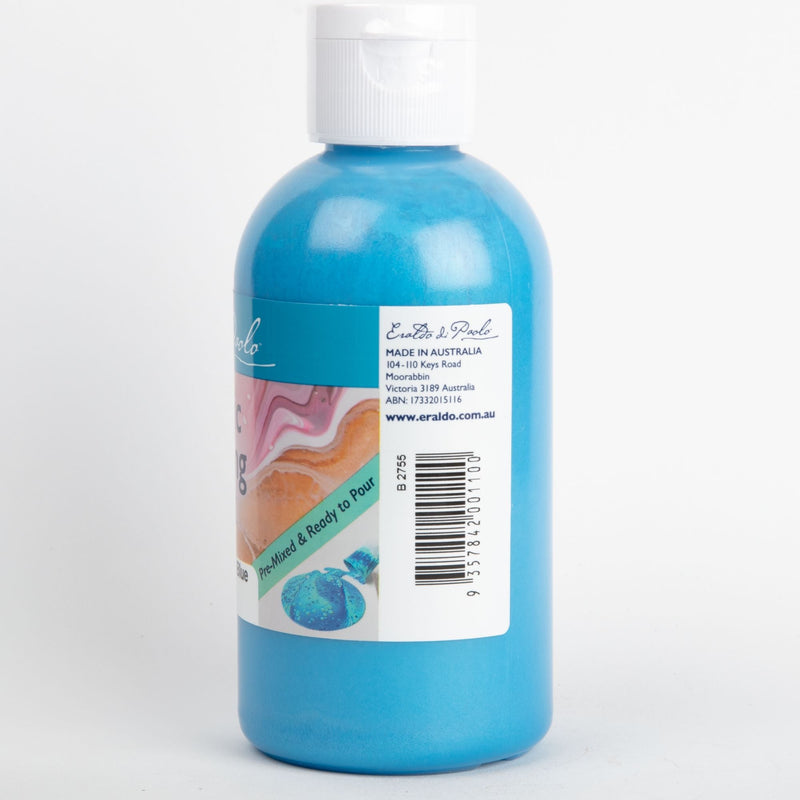 Dark Cyan disc - Eraldo Pouring Paint Metallic Diode Blue 250ml Acrylic