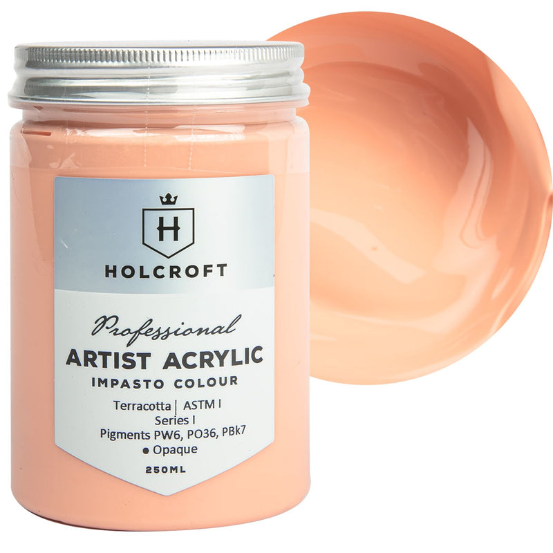 Wheat Holcroft Professional Acrylic Impasto Paint Terracotta 250ml Acrylic Paints