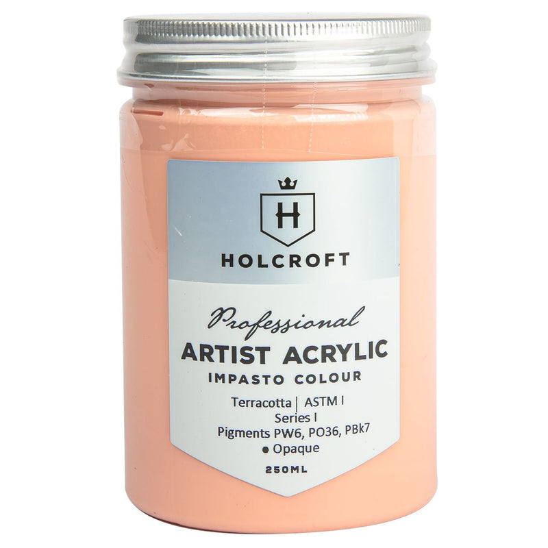 Light Gray Holcroft Professional Acrylic Impasto Paint Terracotta 250ml Acrylic Paints