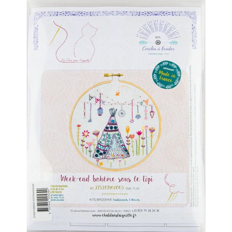 Sea Green Bohemian weekend under the tipi - Embroidery Kit 15cm Needlework Kits