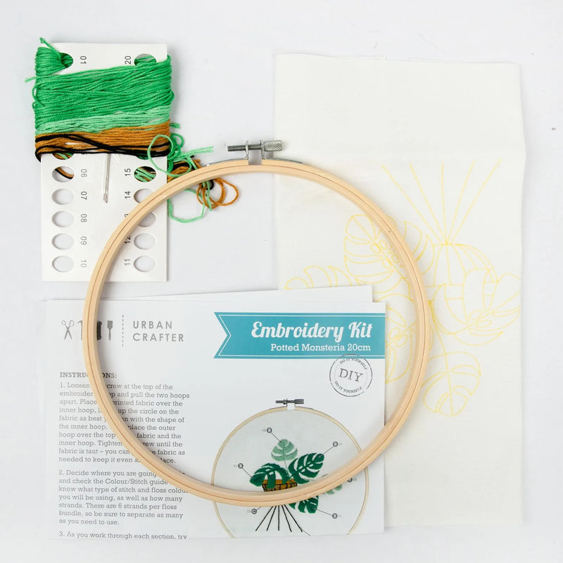 Urban Crafter Embroidery Kit Potted Monstera