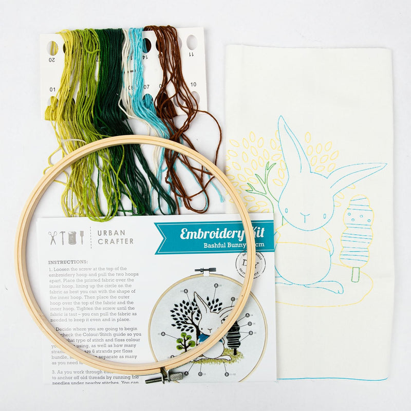 Beige Urban Crafter Embroidery Kit Bashful Bunny Needlework Kits