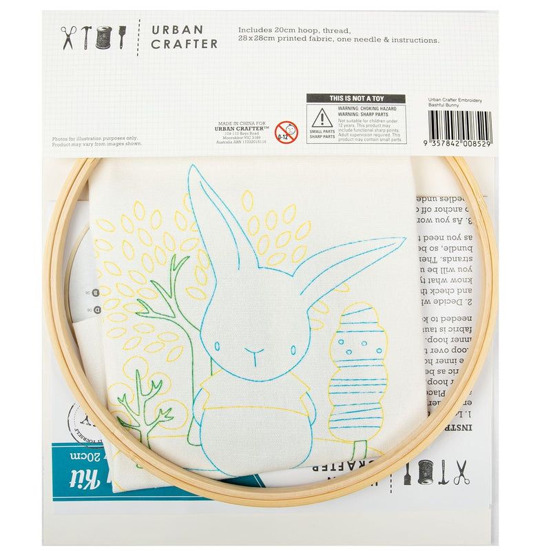 Antique White Urban Crafter Embroidery Kit Bashful Bunny Needlework Kits