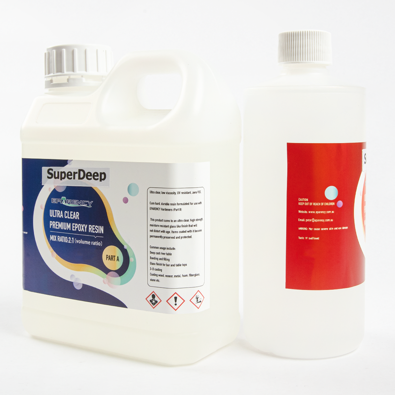 White Smoke SuperDeep Clear Casting Epoxy Resin 1500mL   2:1 by Volume Resins for Casting