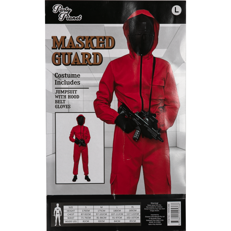 Gray Halloween Masked Guard Costume Extra Large Halloween