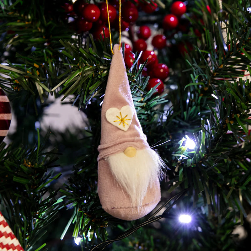 Christmas Hanging Decorative Gnome-Pink 5x13cm