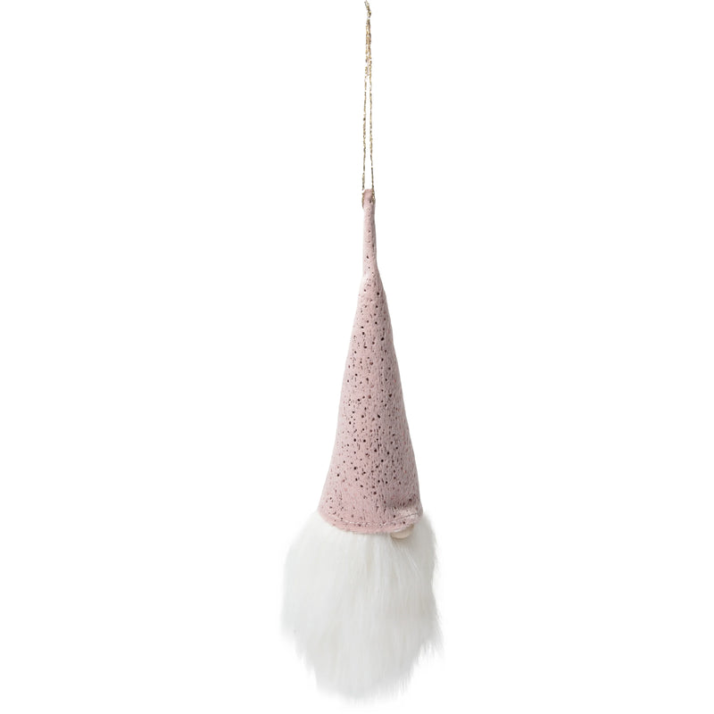 Christmas Hanging Gnome Decoration with Pink Hat 30x7cm