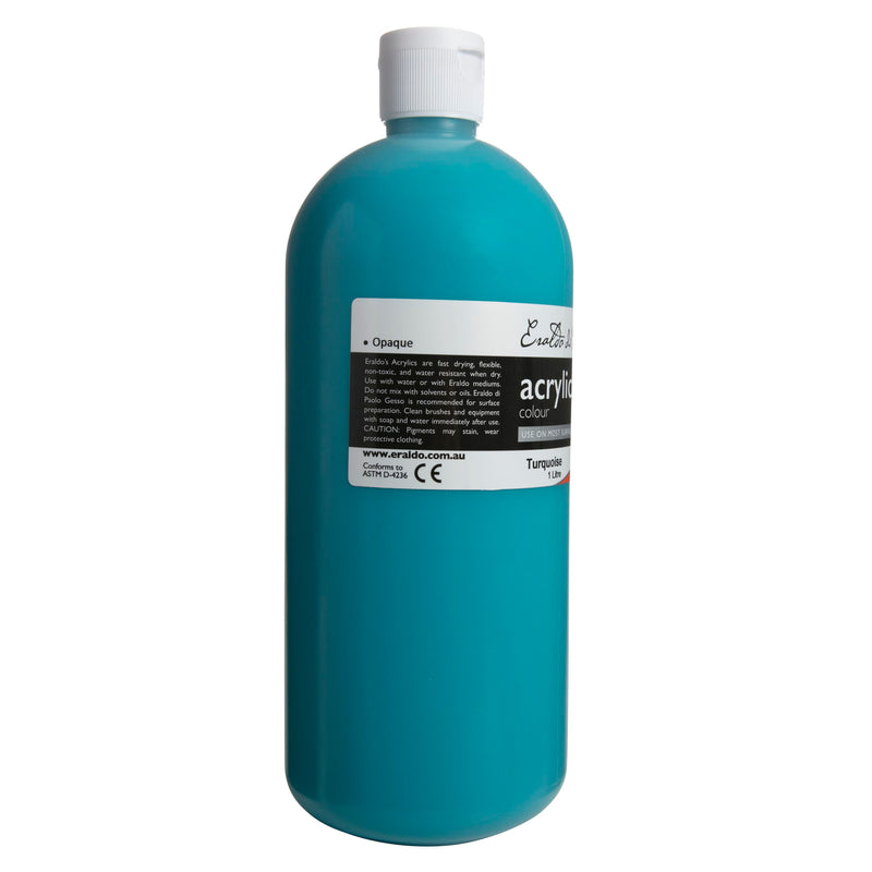 Dark Cyan Eraldo Acrylic Paint 1Lt Turquoise Acrylic Paints