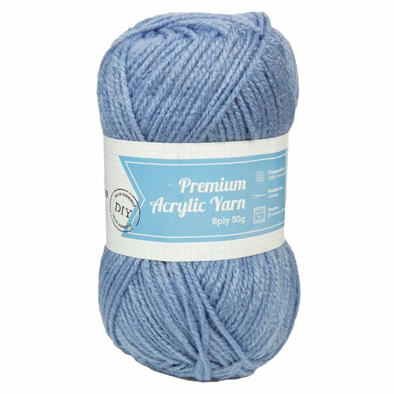 Light Slate Gray Urban Crafter 100% Premium Acrylic Yarn-Bel Air, 8 Ply, 50g Knitting and Crochet Yarn