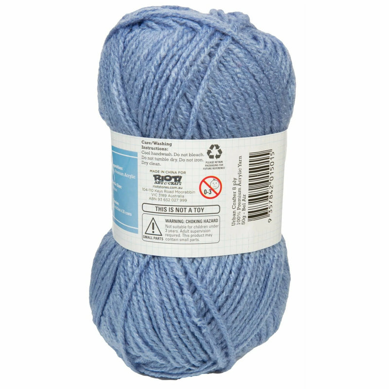 Light Slate Gray Urban Crafter 100% Premium Acrylic Yarn-Bel Air, 8 Ply, 50g Knitting and Crochet Yarn