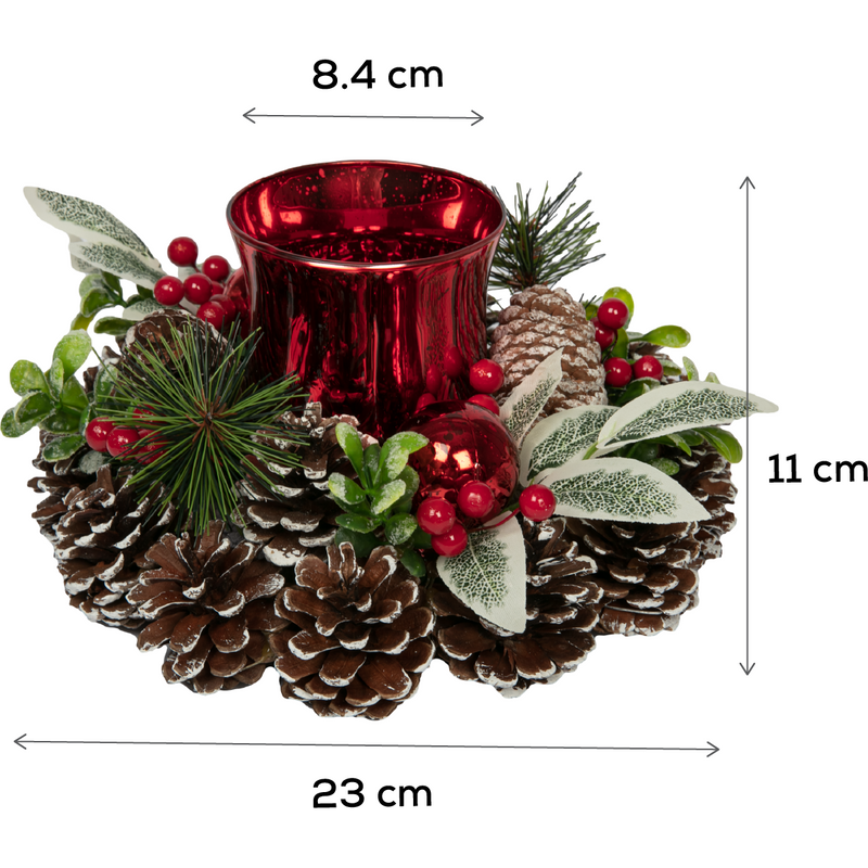 Make a Merry Christmas Decorated Glass Candle Holder (22cm Diameter)