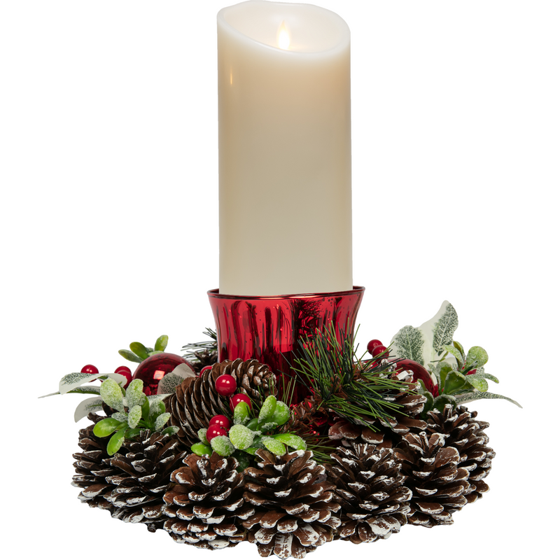 Make a Merry Christmas Decorated Glass Candle Holder (22cm Diameter)
