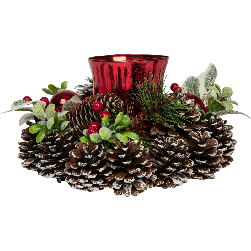 Make a Merry Christmas Decorated Glass Candle Holder (22cm Diameter)