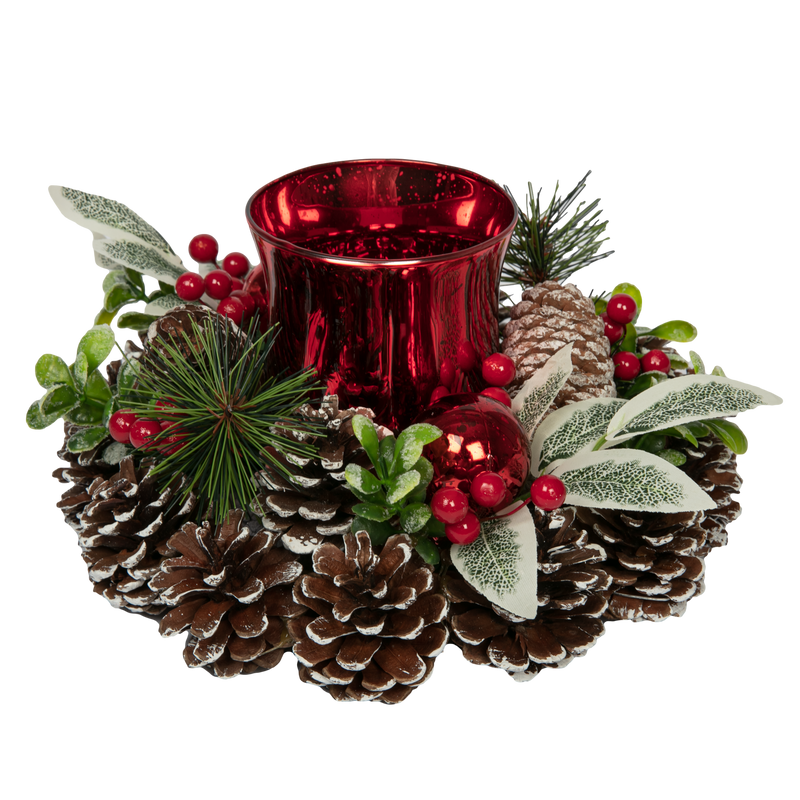 Make a Merry Christmas Decorated Glass Candle Holder (22cm Diameter)