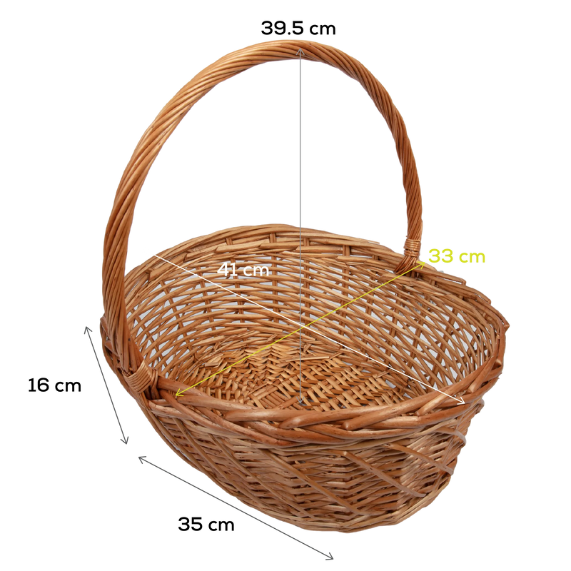 Sienna Urban Crafter Stained Split Willow Oval Basket with Handle Large 42 x 30 x 16cm Boxes