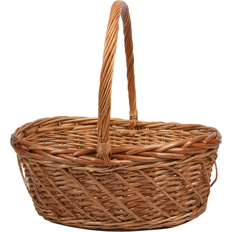 Sienna Urban Crafter Stained Split Willow Oval Basket with Handle Large 42 x 30 x 16cm Boxes