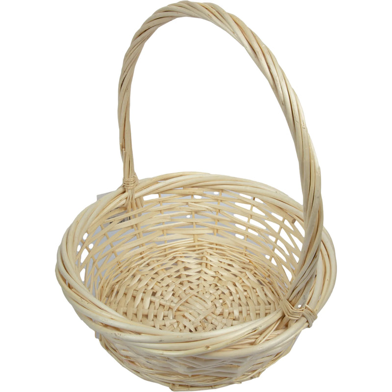 Tan Urban Crafter Bleached Split Willow Round Basket with Handle Large 31 x 31 x 12.5cm Boxes