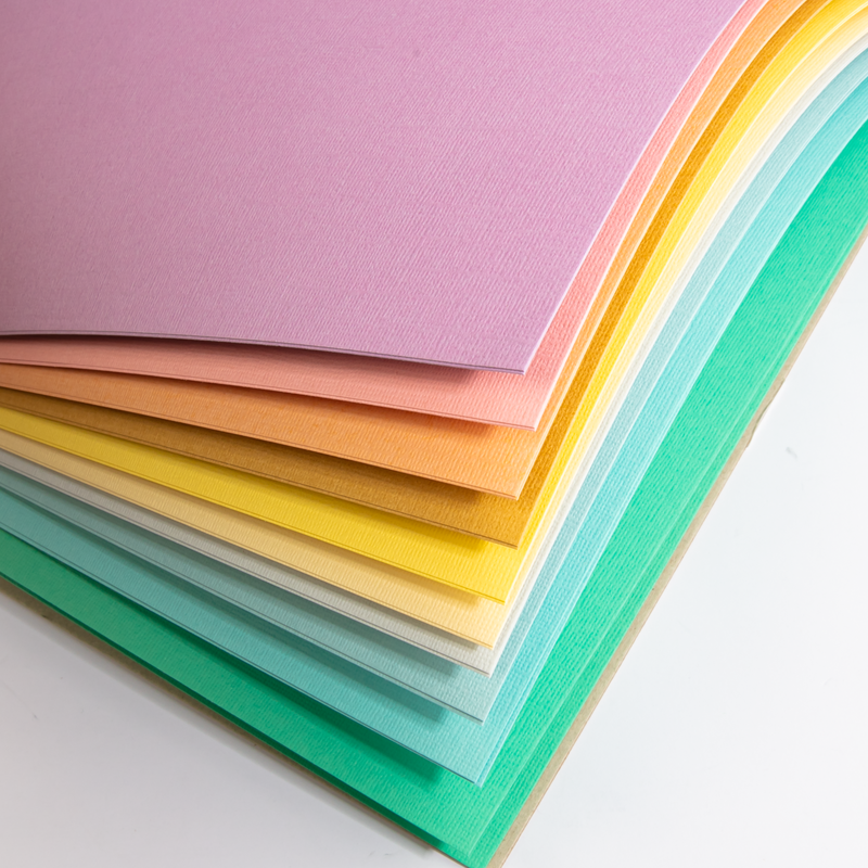 Paper Mill 12 x 12 inch 216gsm Textured Cardstock Pastel Colours 20 Sheets