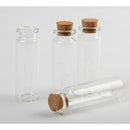 Light Gray Urban Crafter Glass Bottle with Cork Stopper 22x65mm (4 Pieces) Craft Storage