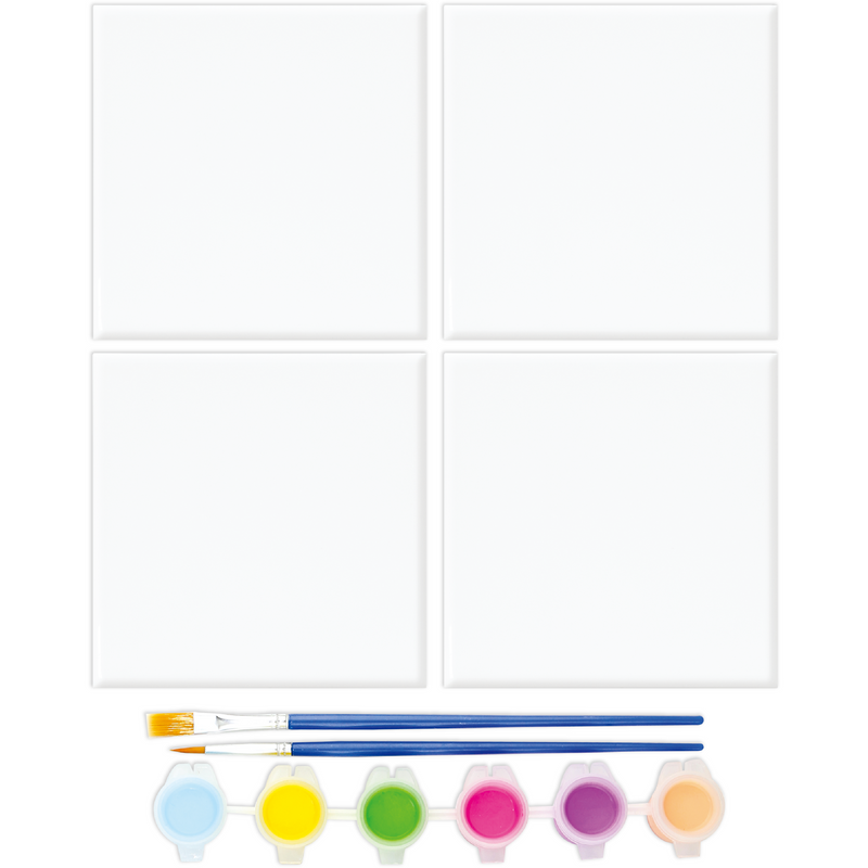 White Smoke Art Star Paint Your Own Drink Coaster Kit-Makes 4 Kids Craft Kits