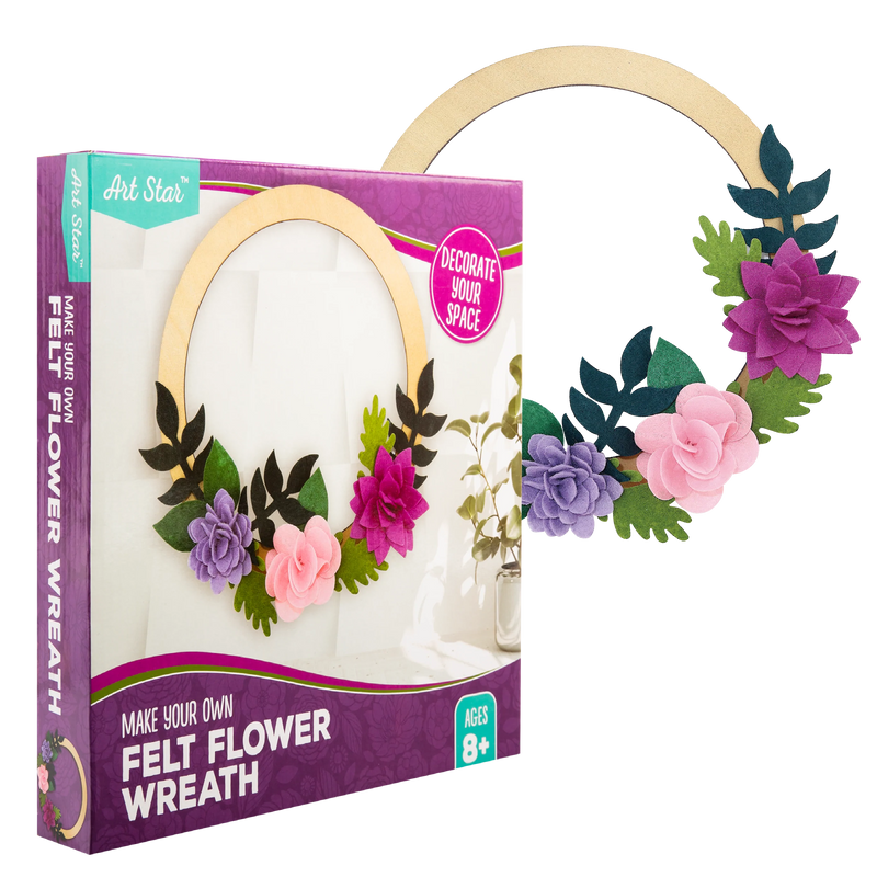 Dark Slate Gray Art Star Make Your Own Felt Flower Wreath Kids Craft Kits