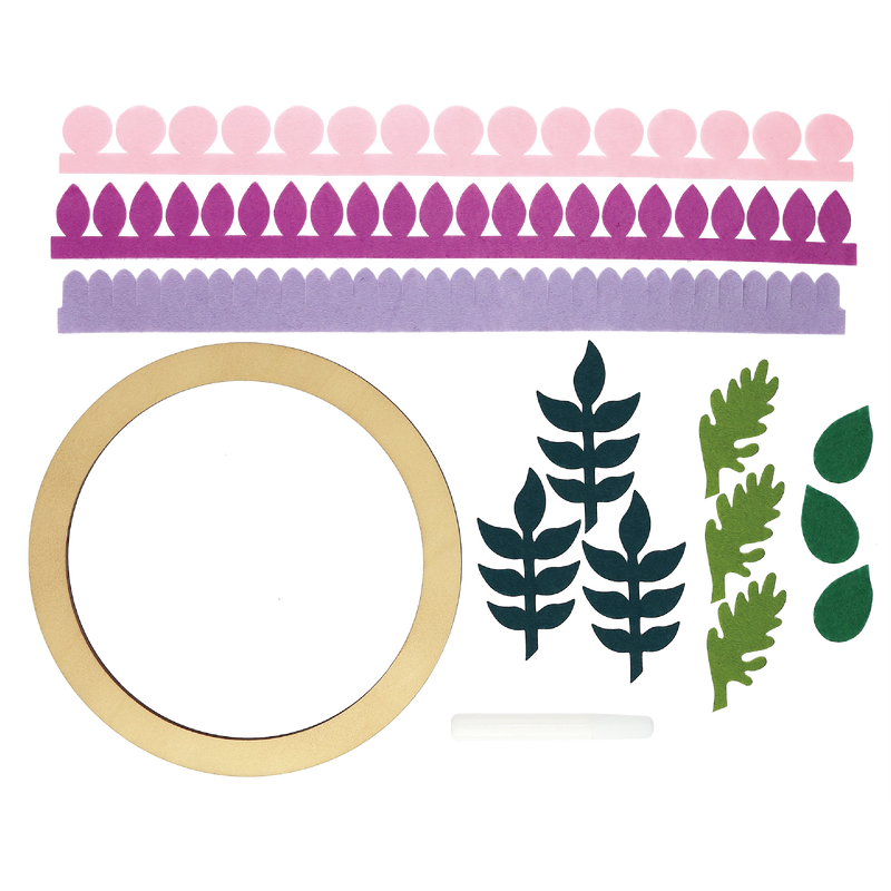 Gray Art Star Make Your Own Felt Flower Wreath Kids Craft Kits