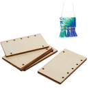 Light Gray Simply DIY Plywood Jewellery Rectangle Pendant 50x30mm (5 Pieces) Beading