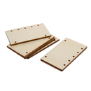 Light Gray Simply DIY Plywood Jewellery Rectangle Pendant 50x30mm (5 Pieces) Beading