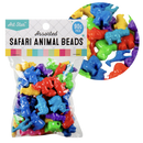Art Star Assorted Colour and Design Safari Animal Beads 90g Pack