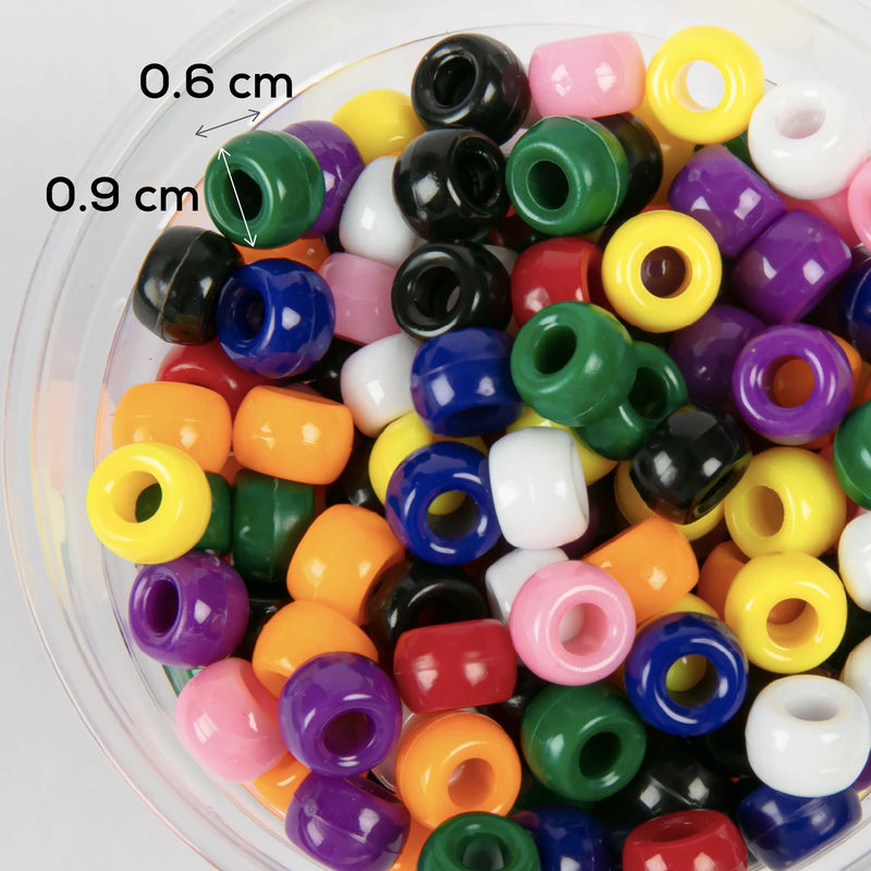 Art Star Assorted Colour Pony Beads 6 x 9mm 1500 Piece Tub