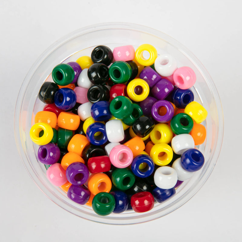 Art Star Assorted Colour Pony Beads 6 x 9mm 1500 Piece Tub
