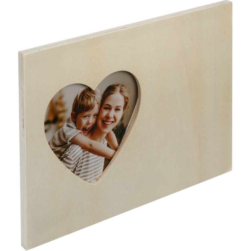 Tan Urban Crafter Plywood Rectangular Panel with Heart Shaped Photo Frame Woodcraft