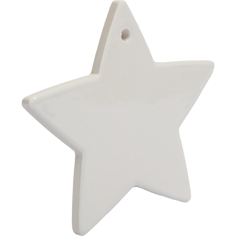 Light Gray Personalisable Ceramic Coaster with Cork- Pentagram Star 12x12cm Craft Basics