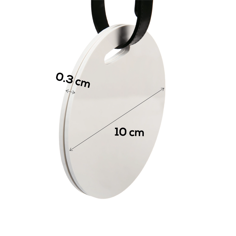 Personalisable Plastic Luggage Tag-Round 10cm
