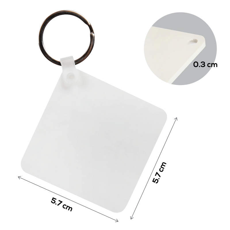 Personalisable Plastic Keyring-Square 5.7x5.7cm