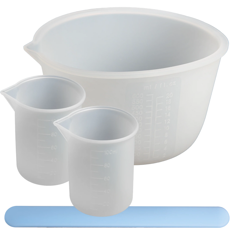 Urban Crafter Silicone Mixing Set - 3 x Cups , 1 x Silicone Stir Stick