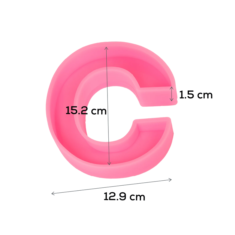 Urban Crafter - Large  Alphabet Silicone Mold  - C - Height:15.2cm