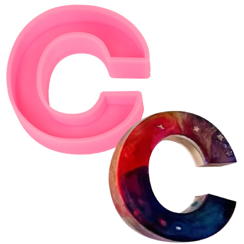 Urban Crafter - Large  Alphabet Silicone Mold  - C - Height:15.2cm