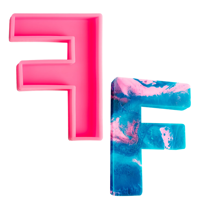 Urban Crafter - Large  Alphabet Silicone Mold  - F -Height:15.2cm